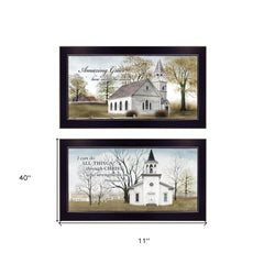 Set Of Two Amazing Grace 1 Black Framed Print Wall Art