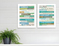 Set Of Two Live in The Present 2 White Framed Print Wall Art