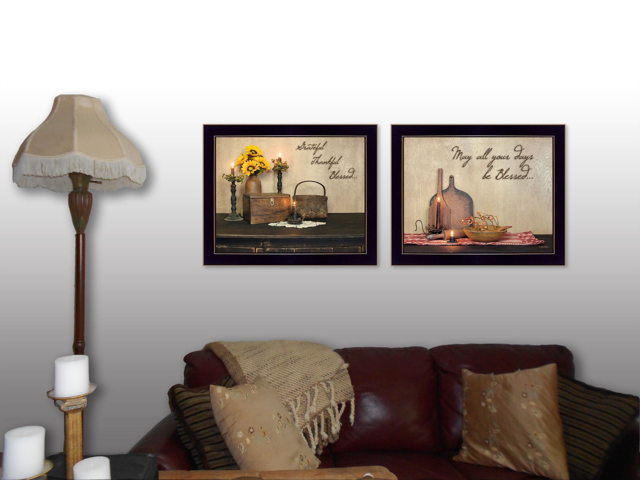 Set Of Two Twice Blessed Black Framed Print Wall Art