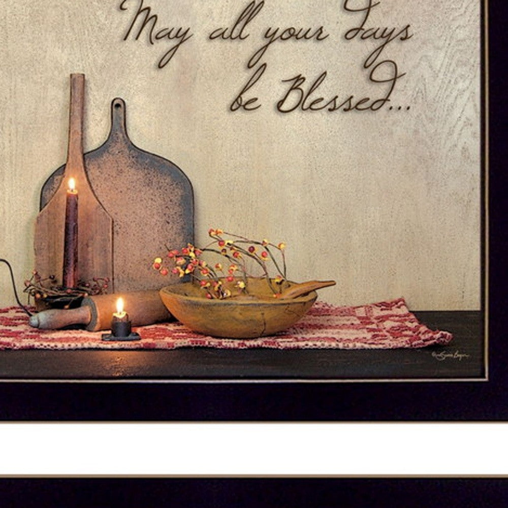 Set Of Two Twice Blessed Black Framed Print Wall Art