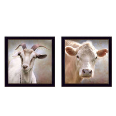 Set Of Two Up Close on the Farm Black Framed Print Wall Art