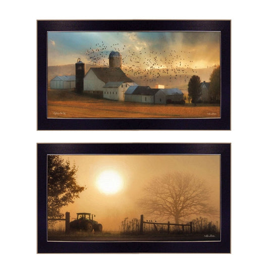 Set Of Two Light of a New Day 1 Black Framed Print Wall Art - Homeroots