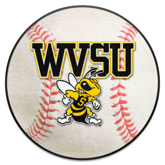 West Virginia State Yellow Jackets Baseball Rug - 27in. Diameter