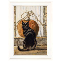 Black Cat 1 White Framed Print Wall Art