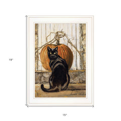 Black Cat 1 White Framed Print Wall Art