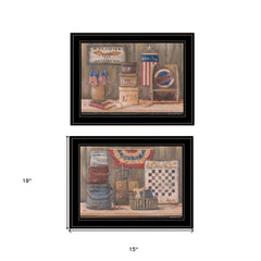 Set Of Two Sweet Land of Liberty 3 Black Framed Print Wall Art