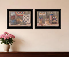 Set Of Two Sweet Land of Liberty 3 Black Framed Print Wall Art