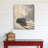 Snowy Locomotive Unframed Picket Fence Wall Art