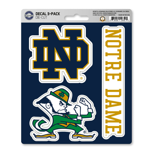 Notre Dame Fighting Irish 3 Piece Decal Sticker Set