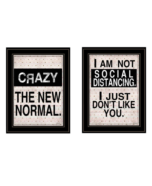 Set Of Two The New Normal Black Framed Print Wall Art