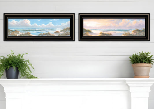 Set Of Two Nautical Boat 2 Black Framed Print Wall Art