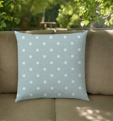 17" Sea Green Polka Dots Indoor Outdoor Throw Pillow