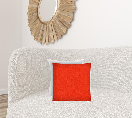 17" X 17" Coral And Red Zippered Solid Color Throw Indoor Outdoor Pillow