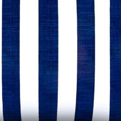 17" X 17" Navy Blue And White Zippered Striped Throw Indoor Outdoor Pillow