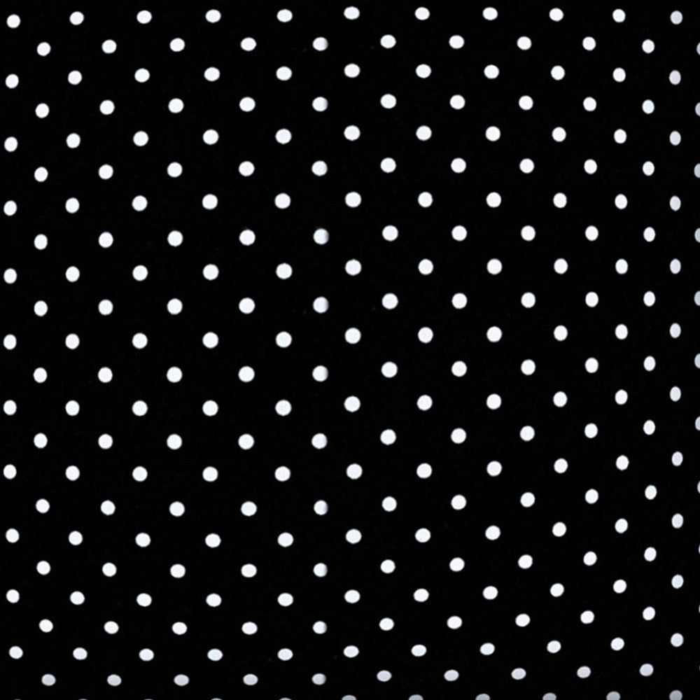 17" X 17" Black And White Zippered Polka Dots Throw Indoor Outdoor Pillow