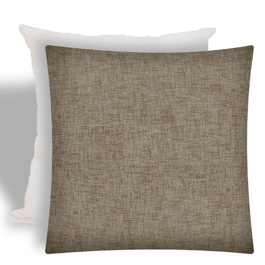 17" X 17" Taupe And Taupe Zippered Solid Color Throw Indoor Outdoor Pillow