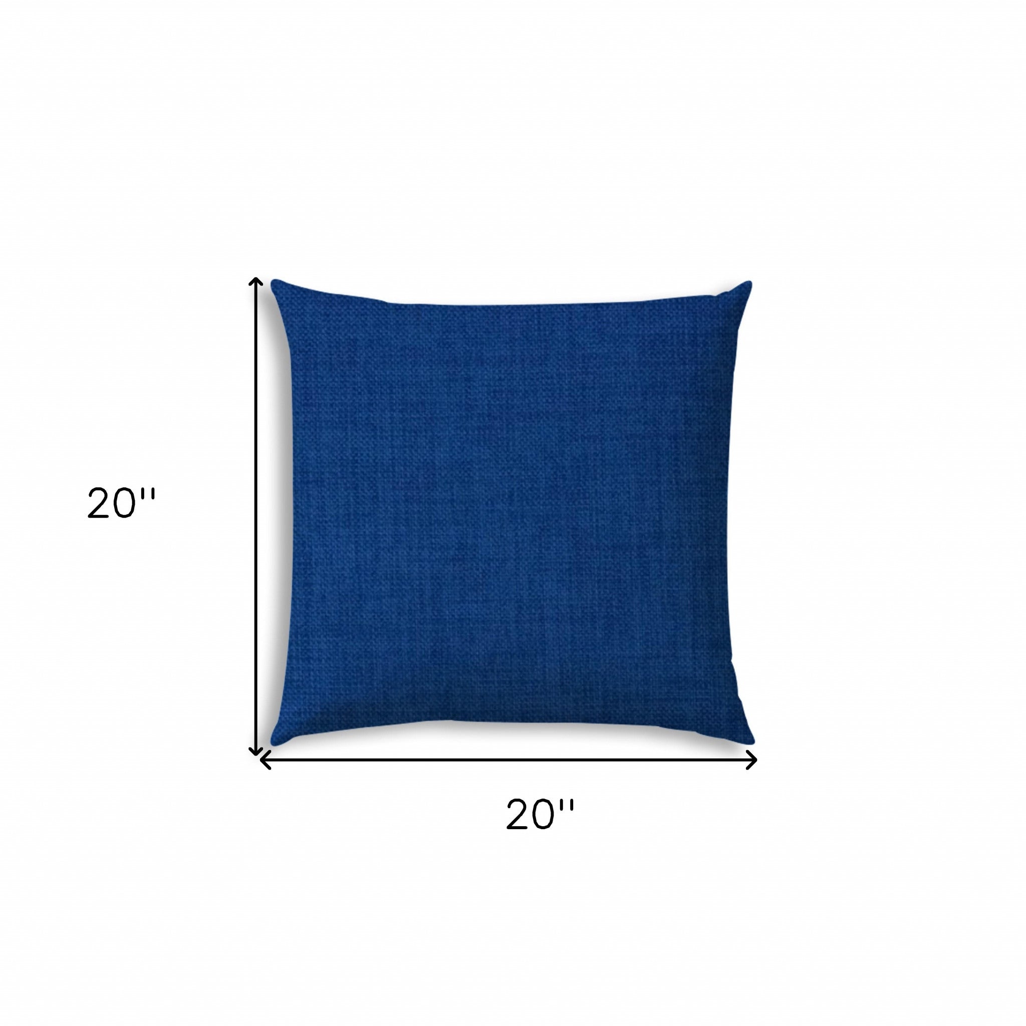 20" X 20" Aqua Blue Blown Seam Solid Color Throw Indoor Outdoor Pillow