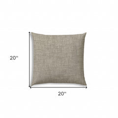 20" X 20" Light Taupe Blown Seam Solid Color Throw Indoor Outdoor Pillow