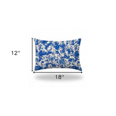 12" X 18" Blue And White Zippered Coastal Lumbar Indoor Outdoor Pillow - Homeroots