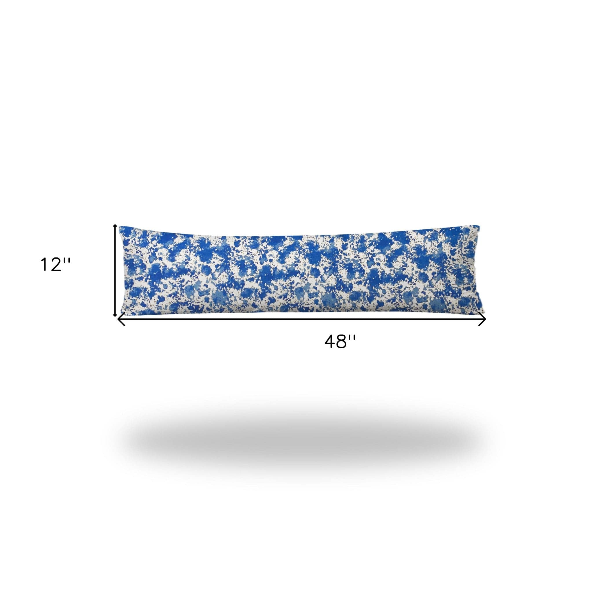 12" X 48" Blue And White Enveloped Indoor Outdoor Lumbar Pillow - Homeroots