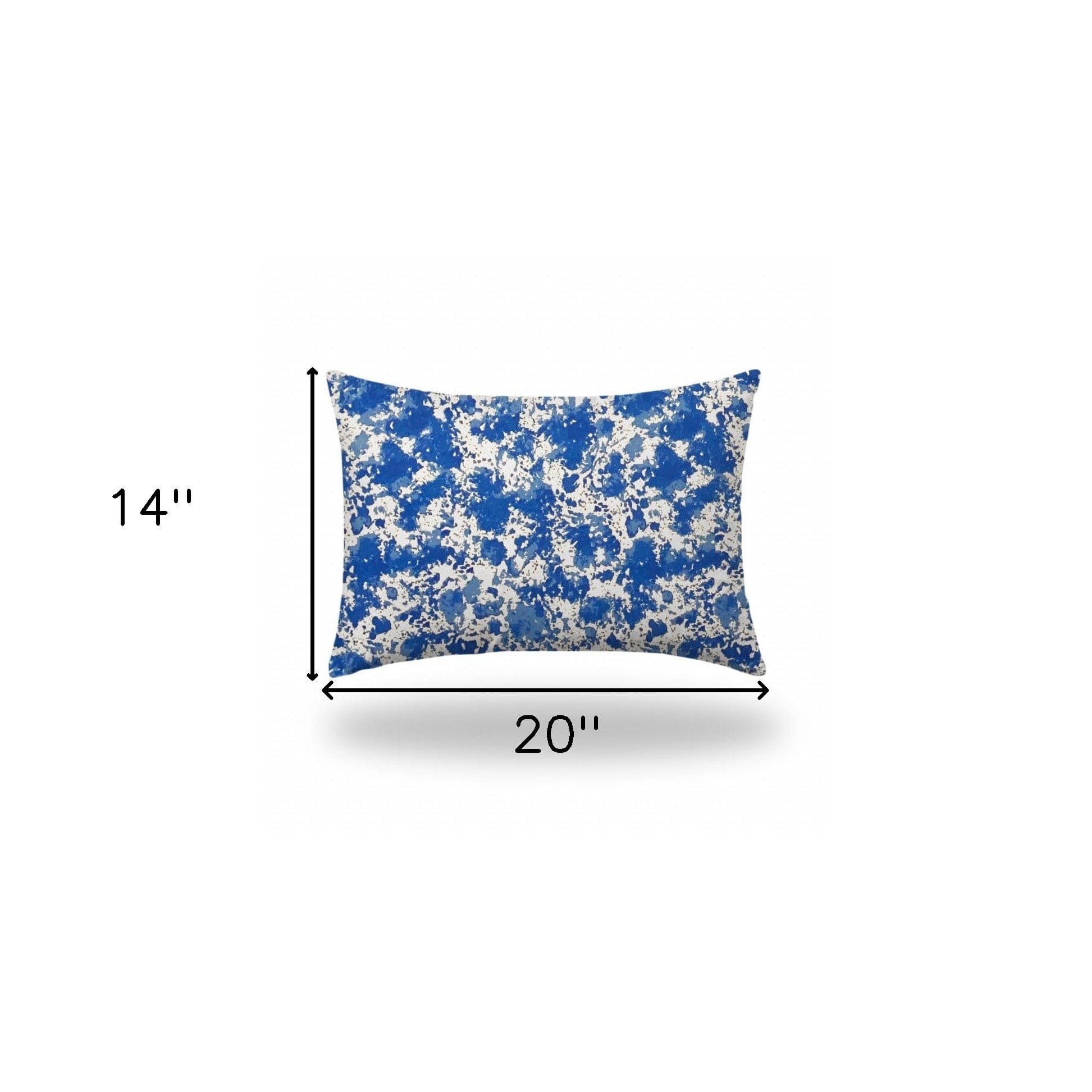 14" X 20" Blue And White Enveloped Coastal Lumbar Indoor Outdoor Pillow - Homeroots