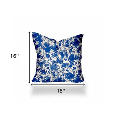 16" X 16" Blue And White Blown Seam Coastal Throw Indoor Outdoor Pillow - Homeroots