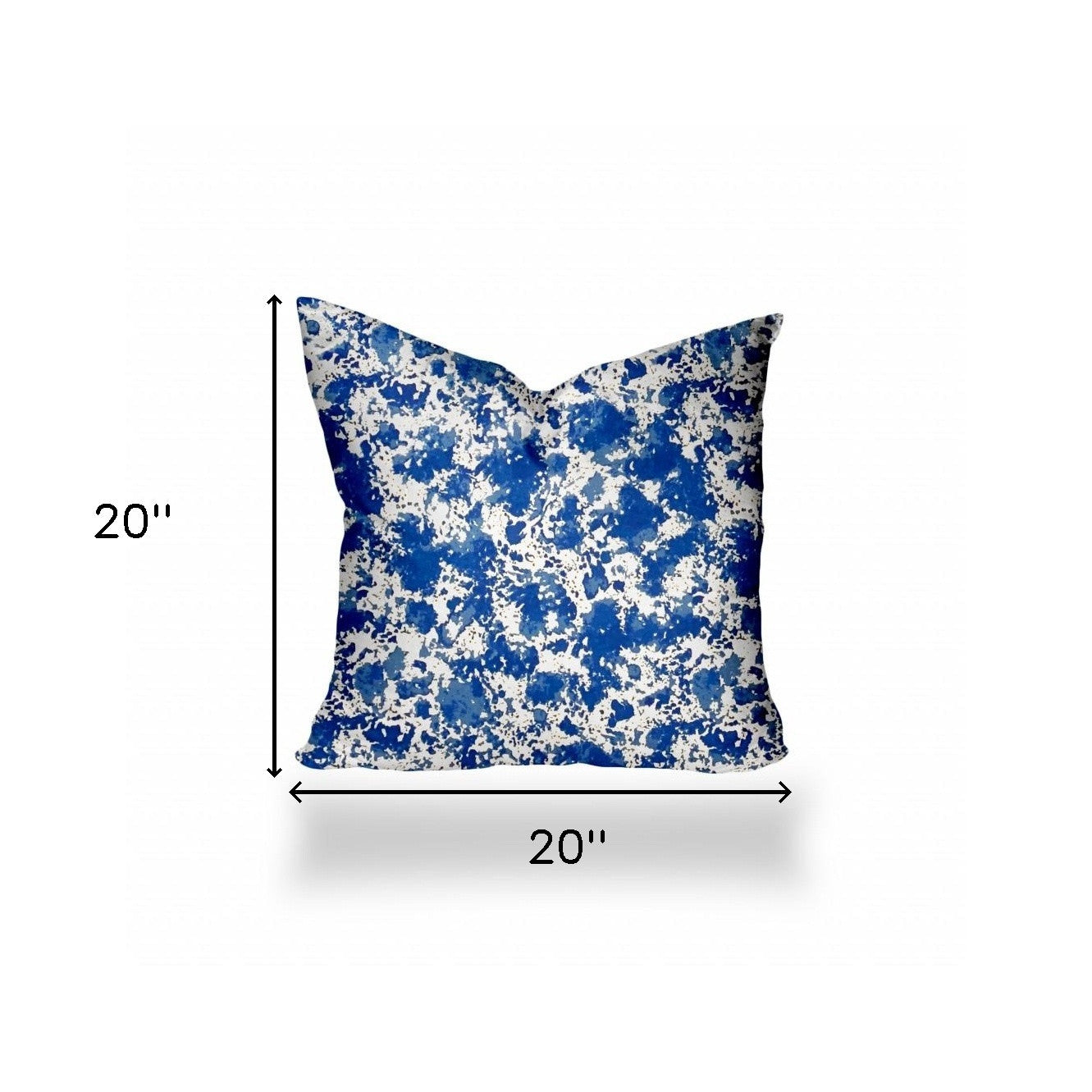 20" X 20" Blue And White Enveloped Coastal Throw Indoor Outdoor Pillow