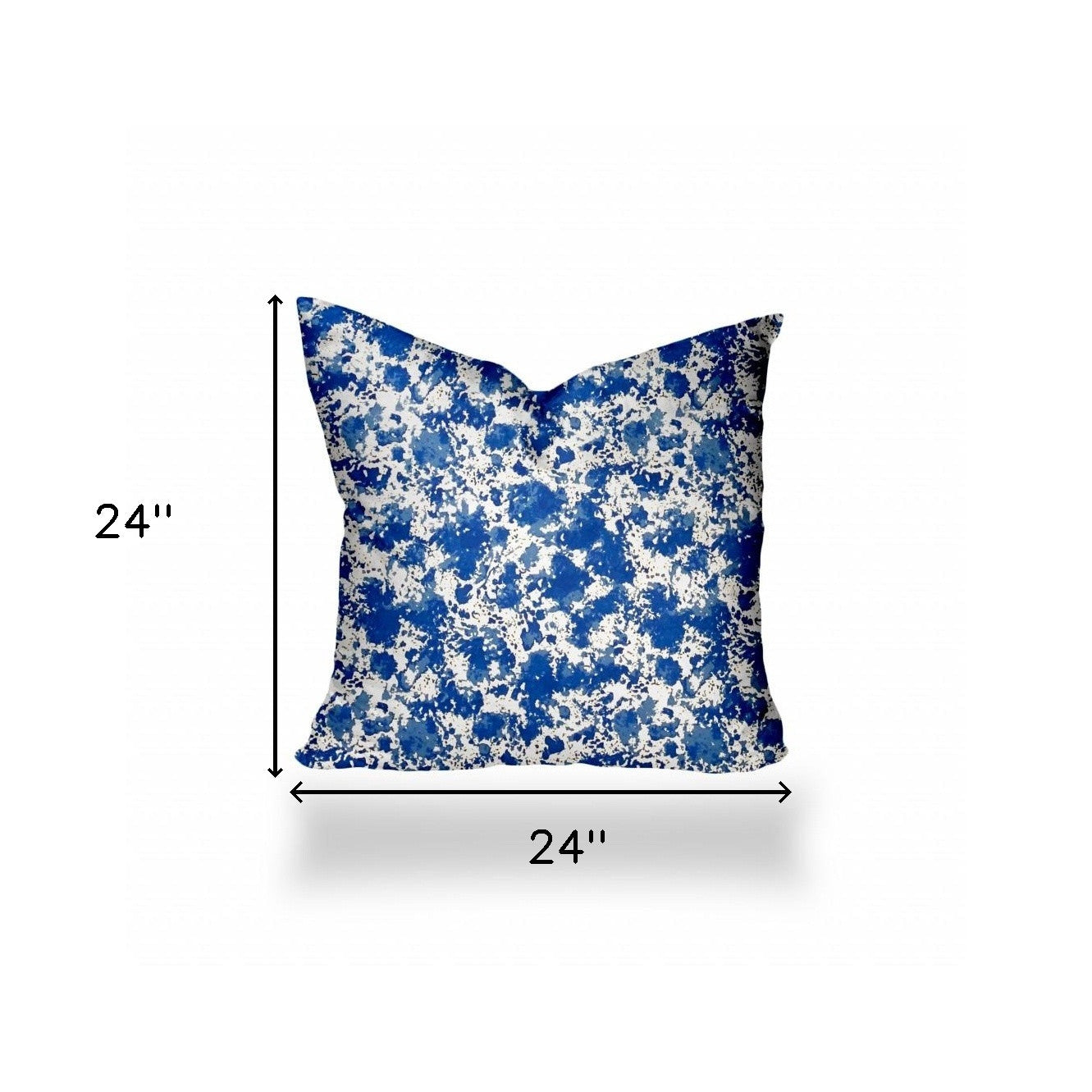 24" X 24" Blue And White Enveloped Coastal Throw Indoor Outdoor Pillow