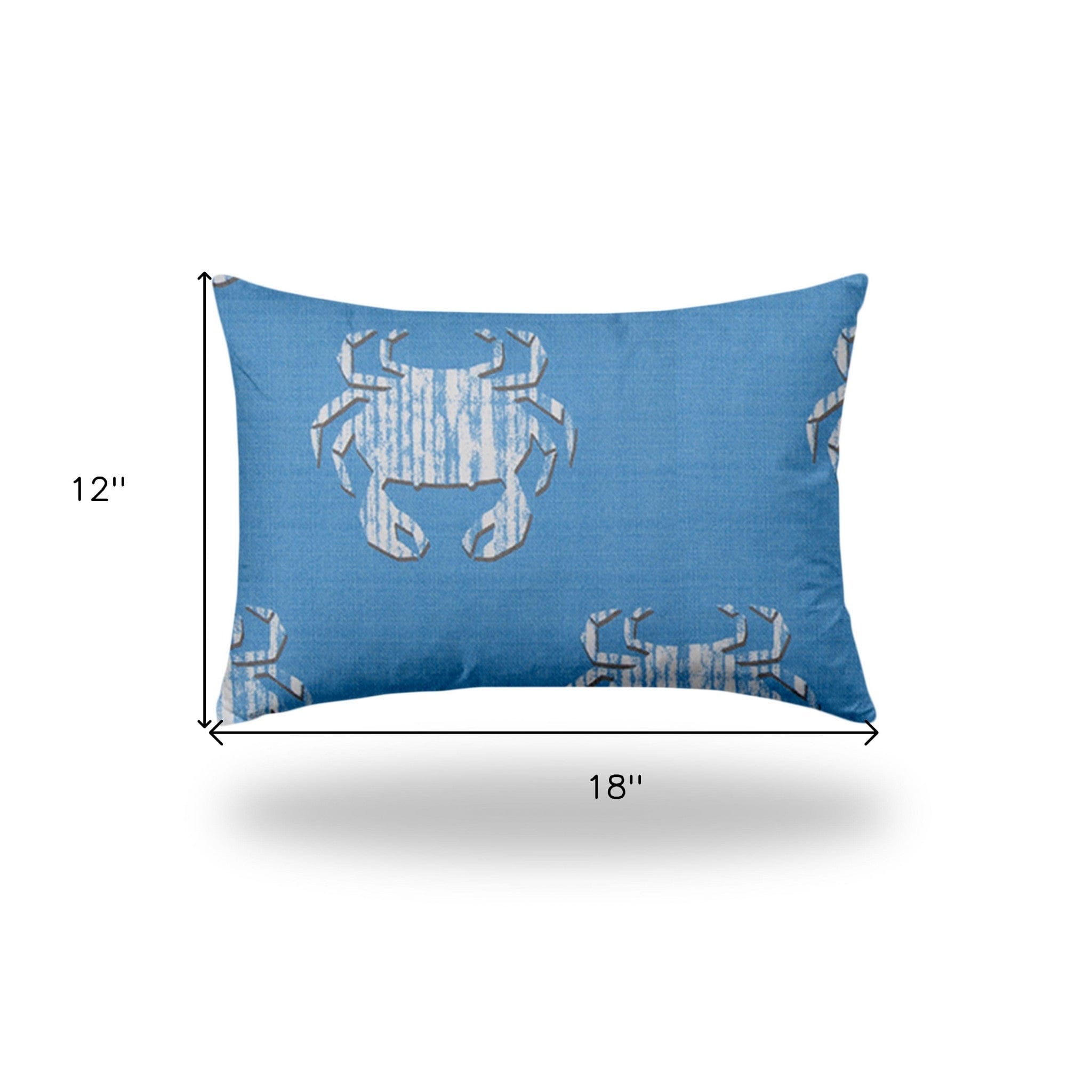 12" X 18" Blue And White Zippered Coastal Lumbar Indoor Outdoor Pillow - Homeroots