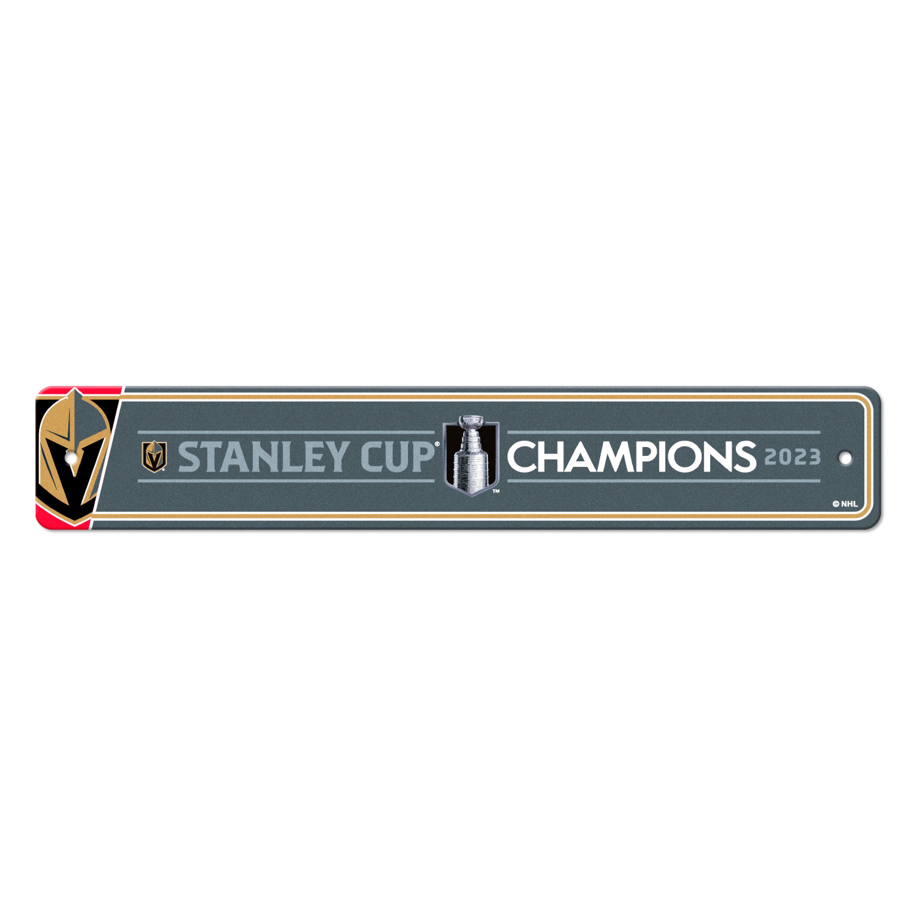 Vegas Golden Knights 2023 Stanley Cup Champions Team Color Street Sign Décor 4in. X 24in. Lightweight