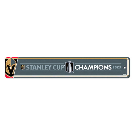 Vegas Golden Knights 2023 Stanley Cup Champions Team Color Street Sign Décor 4in. X 24in. Lightweight