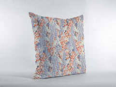 16" Orange Lavender Tropics Zippered Suede Throw Pillow - Homeroots