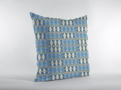 18" Blue Cream Spades Zippered Suede Throw Pillow