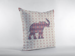 18" Magenta Elephant Zip Suede Throw Pillow