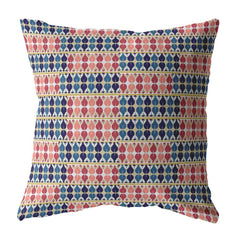 18" Red Blue Spades Zippered Suede Throw Pillow - Homeroots