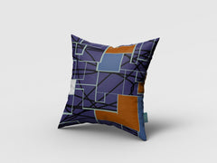 16" Navy Puzzle Piece Zippered Suede Throw Pillow