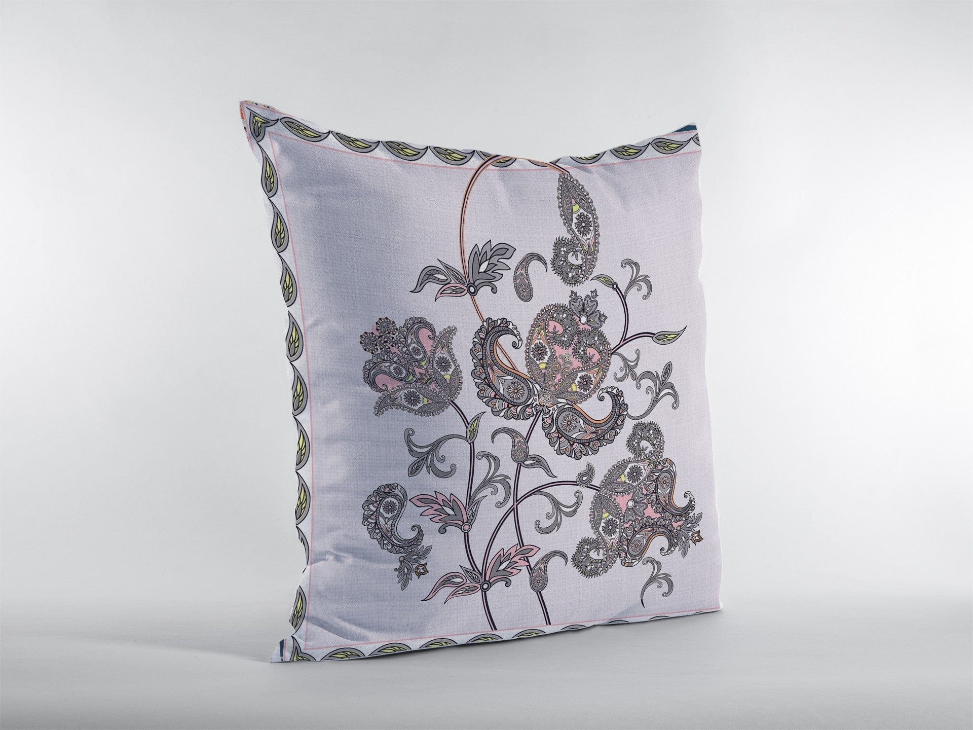 16” Gray White Wildflower Zippered Suede Throw Pillow - Homeroots