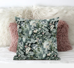 20" Green Gray Springtime Suede Throw Pillow