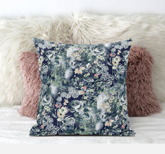 20" Gray Indigo Springtime Suede Throw Pillow