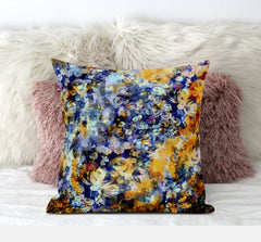 18" Orange Indigo Springtime Suede Throw Pillow - Homeroots