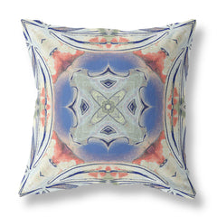 16” Cream Peach Geo Tribal Suede Throw Pillow