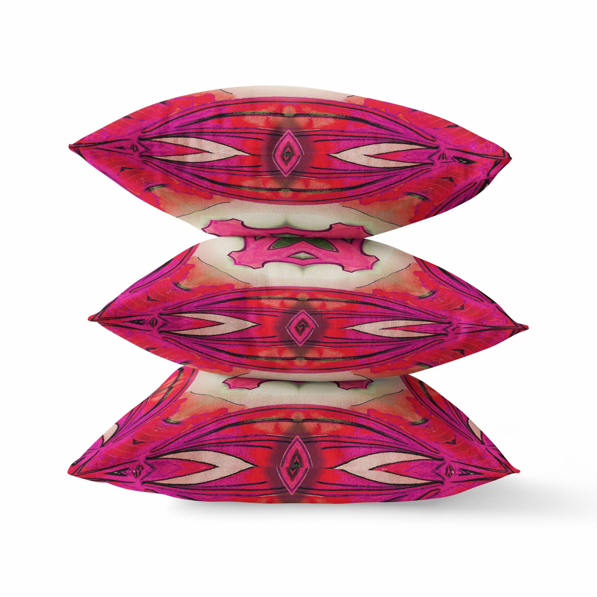 16” Hot Pink Geo Tribal Suede Throw Pillow