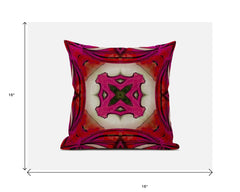 16” Hot Pink Geo Tribal Suede Throw Pillow