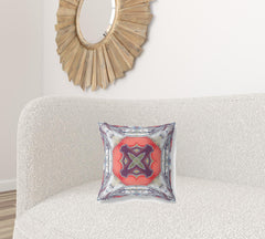 16” Gray Peach Geo Tribal Suede Throw Pillow