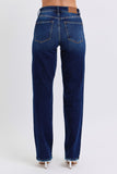 Judy Blue Full Size Raw Hem Straight Leg Jeans - Trendsi