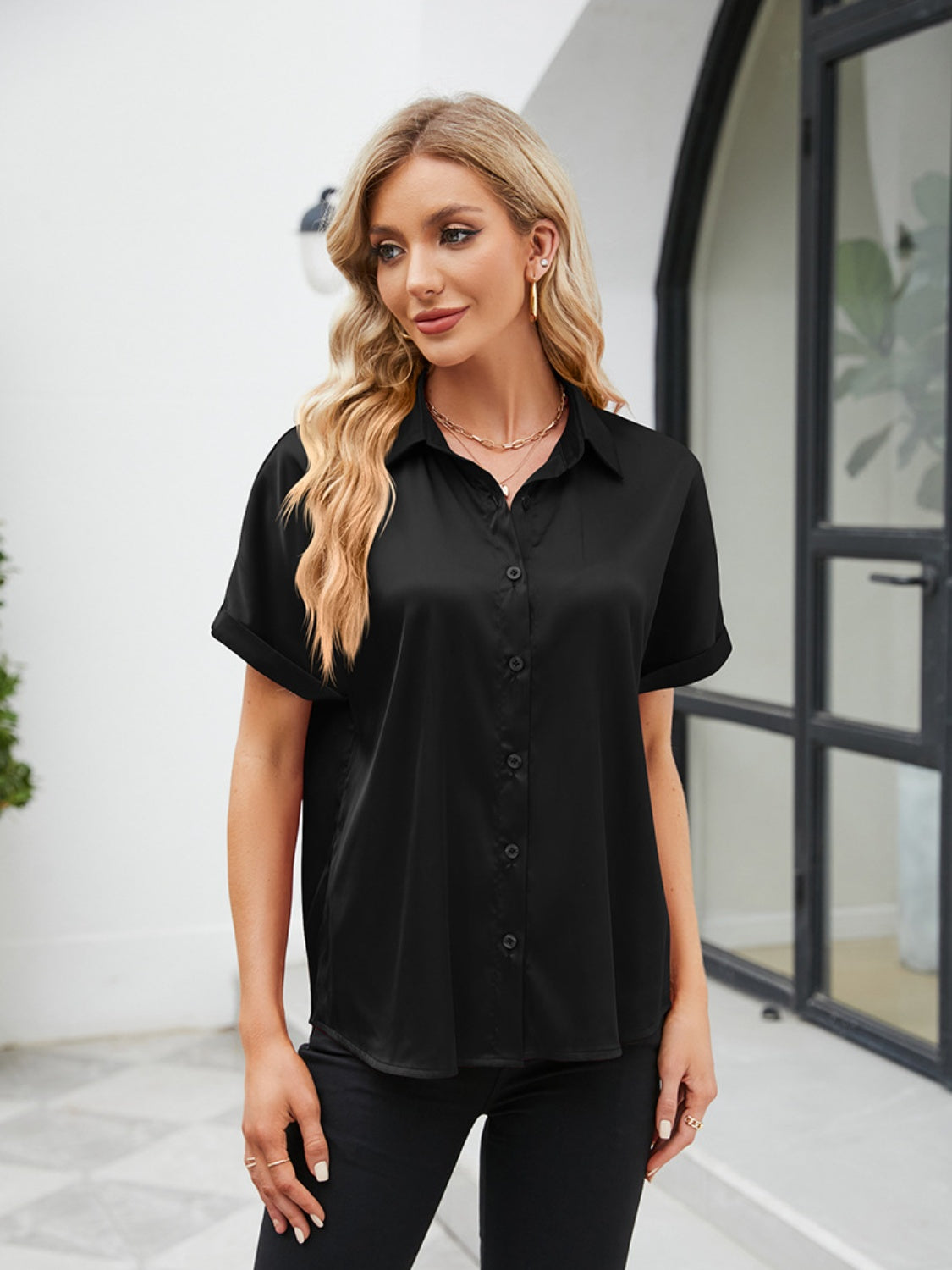 Button Up Short Sleeve Shirt - Flyclothing LLC