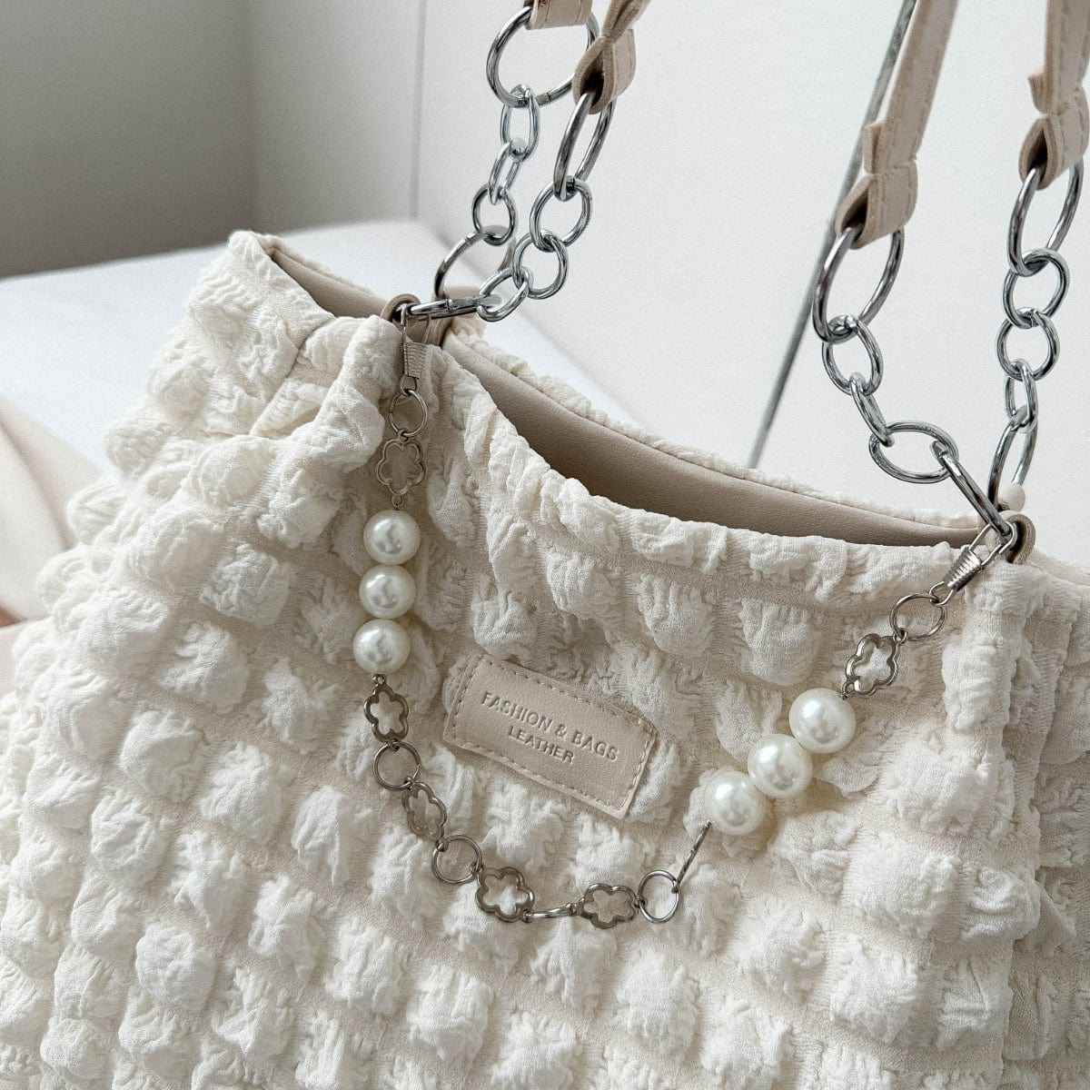 Bubble Textured Tote Bag - Trendsi