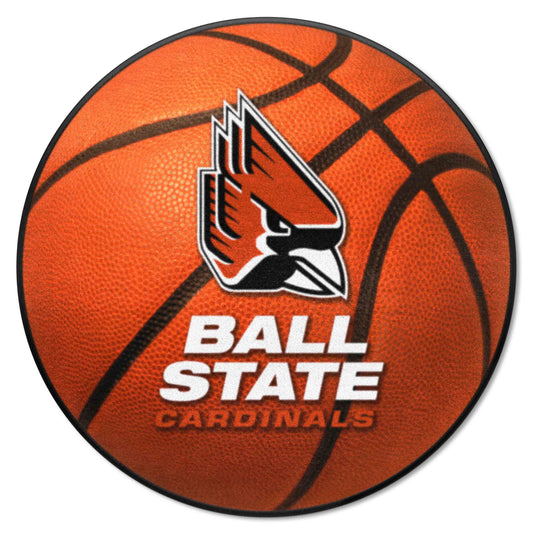 Ball State Cardinals Basketball Rug - 27in. Diameter