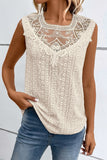 Lace Detail Eyelet Tank - Flyclothing LLC