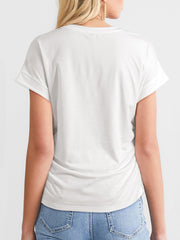 Ruched Round Neck Short Sleeve T-Shirt